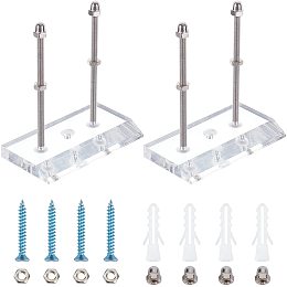 SUPERFINDINGS 2Set Acrylic Skateboard Wall Mount Rack 2.9x1.6in Skateboard Hanger Display Rack with Iron Findings for Skateboard Deck Display and Storage