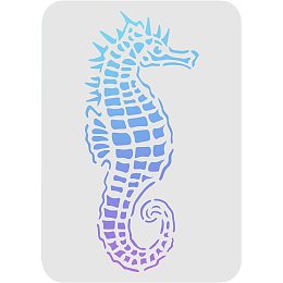 FINGERINSPIRE Sea Animal Stencil 8.2"x11.7"/21x29.7cm Sea Horse Painting Template Reusable Plastic Stencil with Hippocampus Pattern for Painting on Wood Wall and Tile