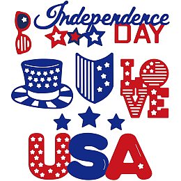 GLOBLELAND Independence Day Cutting Dies Love Hat Glasses Banner Stars Die Cuts for DIY Scrapbooking Festival Greeting Cards Making Paper Cutting Album Envelope Decoration