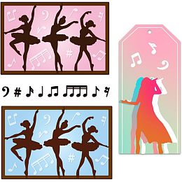 GLOBLELAND 2Set 22Pcs Music Cutting Dies for DIY Scrapbooking Metal Ballet Dancer Musician Die Cuts Embossing Stencils Template for Paper Card Making Decoration Album Craft Decor