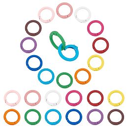 PandaHall Elite 24pcs 12 Colors Spring O Rings, 25mm(1 Inch) Clasp O Rings Round Keychain Key Ring Snap Clip Hook Trigger Spring Keyring Buckle for Keychains Bag Purse Handbag Collars Bags