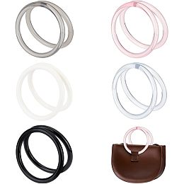 PandaHall Elite 10PCS Purse Handles, 5 Colors Round Handles Replacement Handbag Purse Handle Decorative Bag Handles for Summer Handmade Bag Beach Bag Handbags Straw Bag Purse Handles, 4.3inch