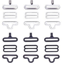 Arricraft 100 Sets 2 Colors Adjustable Bow Tie Hardware Clip Sets, Iron Hook Fastener for Necktie Strap, Black & Silver