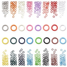 PANDAHALL ELITE 480Pcs 16 Colors Iron Quick Link Connectors, Linking Rings, Mixed Color, 8x1~1.3mm, Inner Diameter: 5.5mm, 30pcs/color