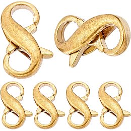 SUNNYCLUE 1 Box 6Pcs Double Lobster Clasps Stainless Steel Claw Connector Extender Opening Lobster Claw Clasps for DIY Jewelry Making Bracelets Necklaces Findings, Gold