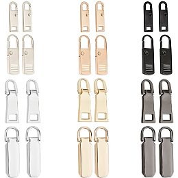 PandaHall Elite 24pcs 12 Styles Zipper Pull-Tab Replacement, Metal Zipper Puller Backpack Zippers Extender Handle Mend Fixer for Household Sewing Outdoors Spare Clothes, Backpacks, Tents, Jackets Luggage