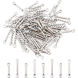 UNICRAFTALE About 80Pcs 4 Sizes Twist Bar Links 201 Stainless Steel Connectors Hypoallergenic Links for DIY Necklaces Bracelets Earrings Jewelry Making