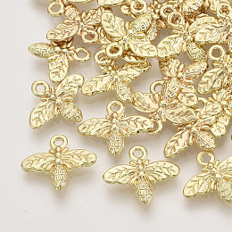 Honeyhandy Alloy Pendants, Bee, Light Gold, 13x15.5x2.5mm, Hole: 1.5mm