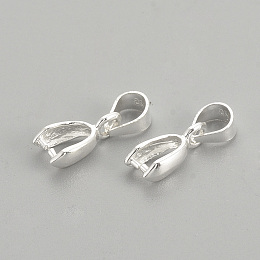 Honeyhandy 925 Sterling Silver Pendants, Ice Pick & Pinch Bails, Carved 925, Silver, 12mm, Hole: 4mm, Pin: 0.5mm