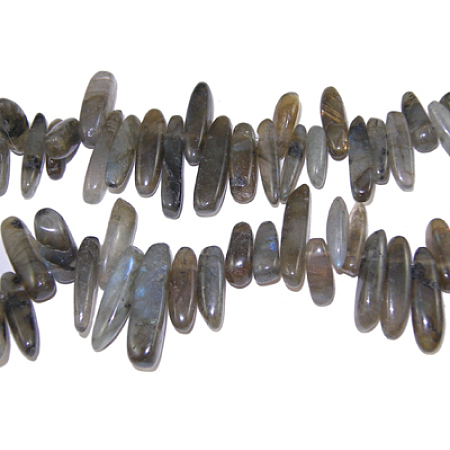 ARRICRAFT Natural Labradorite Chips Beads Strands, 12~22x5~7mm, Hole: 1mm, 16 inches