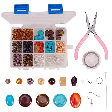 SUNNYCLUE Jewelry Making Kit Beading Starter Kits, Assorted Beads, Charms, Findings, Pliers, Bead Wire and Cord, Plastic Case for DIY Crafts, Necklaces, Bracelets, Earrings Making