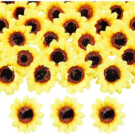 NBEADS 120 Pcs Artificial Sunflower Heads, 2.6