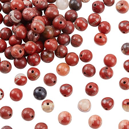 OLYCRAFT 126pcs 6mm Natural Red Agate Beads Grade A Red Marble Bead Strands Round Loose Gemstone Beads Energy Stone for Bracelet Necklace Jewelry Making