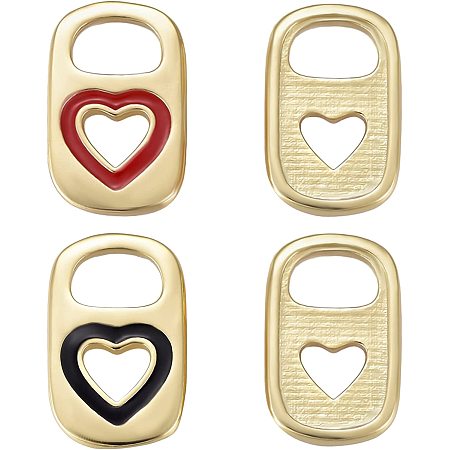 BENECREAT 20Pcs Lock with Heart Enamel Charms Pendants 2 Colors 18K Gold Plated Lock Charms with Love for DIY Jewelry Making Supplies