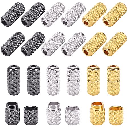 Pandahall Elite 48pcs Shoelaces Buckle Lock 3 Color No Tie Lace Lock Brass Turnbuckle Connector Repair Shoe Lace Tips Replacement End for Athletic Running Sneakers Fits Hiking Boots