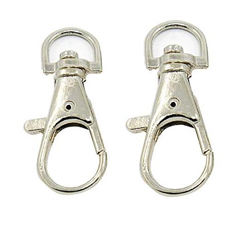ARRICRAFT 20 pcs Alloy Swivel Lobster Claw Clasps Swivel LanyardsTrigger Snap Hooks Strap 35x13mm for Keychain Key Rings DIY Bags and Jewelry Findings Platinum