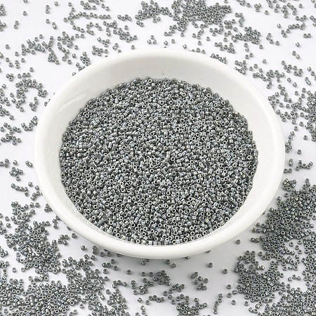 MIYUKI Delica Beads, Cylinder, Japanese Seed Beads, 11/0, (DB0168) Opaque Gray AB, 1.3x1.6mm, Hole: 0.8mm; about 2000pcs/10g