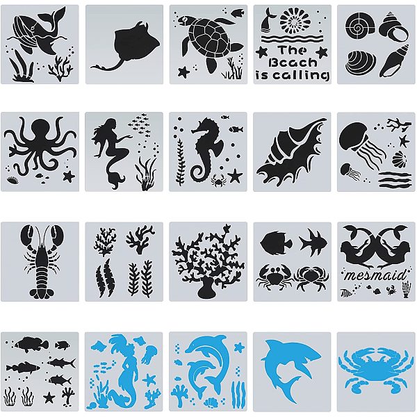 GORGECRAFT Sea Animals Stencils Set 8