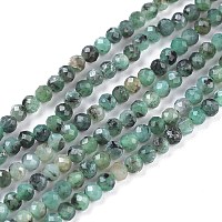 ARRICRAFT Natural Emerald Beads Strands, Round, Faceted, 3mm, Hole: 0.6mm, about 136~147pcs/strand, 15.35 inches(39cm)