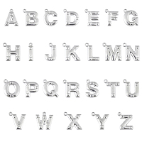 Unicraftale 304 Stainless Steel Alphabet Charms, Letter A~Z, 13.5~16x11~15.2x2.8~3.8mm, Hole: 1.2mm, 26 letters, 1pc/letter, 26pcs/box