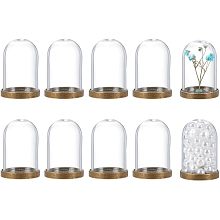 PandaHall Elite 10 Sets Glass Display Cloche Dome, Decorative Display Case Cloche Bell Jar with Metal Base for Collectibles Flower Office Home Tabletop Centerpiece Decoration,0.9x1.5inch