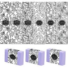 PandaHall Elite 90pcs Vintage Wrap Tape, 9 Styles Flower Leaves Soap Paper Labels Crafts Wrapper Sleeves Covers Vertical Tags Soap Paper Tape Band for Handmade Soap Lotion Bars Bath Gift Wrapping