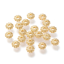 BENECREAT Eco-Friendly Alloy Spacer Beads, Long-Lasting Plated, Cadmium Free & Nickel Free & Lead Free, Flower, Real 18K Gold Plated, 4.8x1.5mm, Hole: 1.2mm, 150pcs