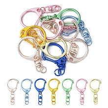 Honeyhandy 10Pcs Spray Painted Alloy Swivel Snap Hook, Keychain Clasps Findings, Mixed Color, 57mm, Hole: 6mm