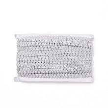 Polyester Trim Sewing Lace, Handmade Sweater Ribbon Trim Decorative Belt Centipede Braided Lace Ribbon Skirt Collar Sleeve Side, Light Grey, 1/2 inch(12mm), about 19 yards/card