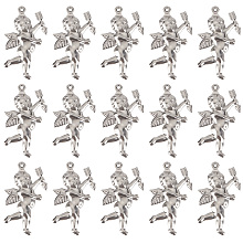 SUNNYCLUE 1 Box 50Pcs Cupid Charms Guardian Angel Charms 316 Stainless Steel Love Charms Fairy Angel Charm for Jewelry Making Charms Halves Folded DIY Bracelet Earring Valentines Day Gift Women Craft