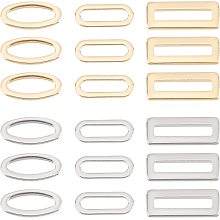 UNICRAFTALE 36Pcs 2 Colors 3 Styles Linking Rings 304 Stainless Steel Linking Rings Rectangle/Oval Frames Connectors for Bracelet Necklace Jewelry Making