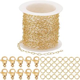 SUNNYCLUE 32.8Feet/ 10m Brass Heart Chain Real 18K Gold Plated Brass Heart Chains Bulk 3x5x0.5mm Love Hearts Links 20Pcs Stainless Steel Lobster Clasps 50Pcs Jump Rings for Jewelry Making Supplies