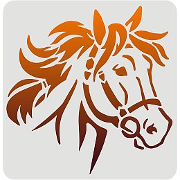 FINGERINSPIRE Horse Head Stencil 11.8x11.8inch Reusable Horse Drawing Stencil Horse Painting Airbrush Stencil for Decoration Animal Template for Painting on Furniture, Wall, Fabric, Paper