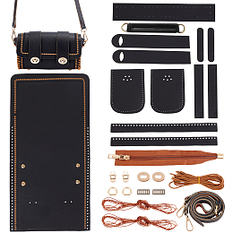 WADORN 27pcs Shoulder Bag Making Kit, PU Leather Knitting Crochet Bag Making Materials Crossbody Bag Stitching Complete Tool Set DIY Handmade Handbag Purse Making Accessories, 7.4x2.7x3.9 inch