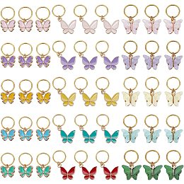 NBEADS 45 Pcs Butterfly Stitch Markers, Crochet Stitch Marker Charms Removable Stitch Marker Butterfly Braid Clips Dreadlock Accessories for Knitting Weaving Sewing Accessories Braids Decoration