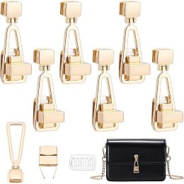 PandaHall Elite 6 Sets Turn Lock Clasp Pack Golden Purses Twist Lock Clutches Closures Triangle Metal Flip Lock Craft Alloy Bag Twist Lock Clasp with Iron Shim for Purse Handbag Shoulder Bag Making