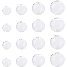 PandaHall Elite 32pcs 4 Sizes Mini Glass Globe Bottle, 10/12/16/18mm Round Clear Ball Charms Double Hole Wish Ball Pendants for DIY Necklace Pendant Earring Jewelry Craft Making