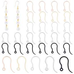 PandaHall Elite 150pcs Resin Earring Hooks, 5 Colors Non-Allergenic Earring Findings French Ear Wire Fishhook Hoop for Women Lady Earring Jewelry Making Repairing