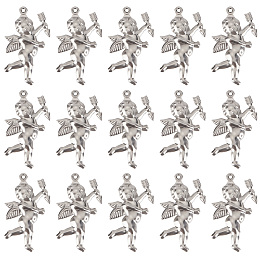 SUNNYCLUE 1 Box 50Pcs Cupid Charms Guardian Angel Charms 316 Stainless Steel Love Charms Fairy Angel Charm for Jewelry Making Charms Halves Folded DIY Bracelet Earring Valentines Day Gift Women Craft