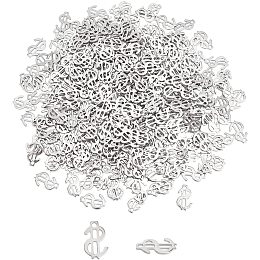 UNICRAFTALE About 300pcs Laser Cut Polished Dollar Pendant Stainless Steel Pendants Necklace Pendant with 1mm Hole for DIY Jewelry Making Stainless Steel Color