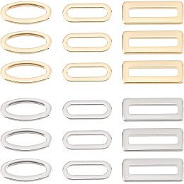 UNICRAFTALE 36Pcs 2 Colors 3 Styles Linking Rings 304 Stainless Steel Linking Rings Rectangle/Oval Frames Connectors for Bracelet Necklace Jewelry Making