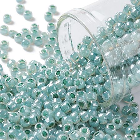TOHO Round Seed Beads, Japanese Seed Beads, (915) Dark Sea Foam Ceylon Pearl, 8/0, 3mm, Hole: 1mm, about 222pcs/10g