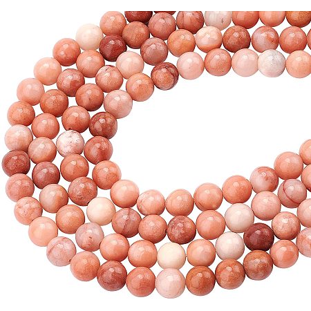 ARRICRAFT Natural Pink Aventurine Beads Strands, Round, 8mm, Hole: 1mm; about 48pcs/strand, 15 inches(38.1cm); 4strands/box