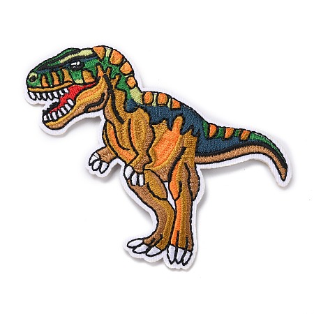 Honeyhandy Computerized Embroidery Cloth Iron on/Sew on Patches, Costume Accessories, Dinosaur, Colorful, 89x106x2mm
