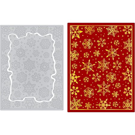 GLOBLELAND Christmas Snowflakes Hot Foil Plate for DIY Foil Paper Background Board DIY Foil Embossing for Scrapbooking Decor Cards Making Matte Platinum