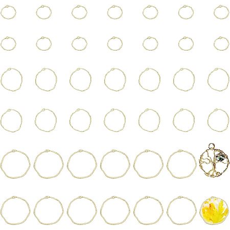 CHGCRAFT 52Pcs 3 Styles Open Back Bezel Pendants Oval Hollow Frames Resin Charm Frame Alloy Epoxy Resin Charms for DIY UV Resin Necklace Earring Jewellery Making, Gold 21.5mm 42.5mm