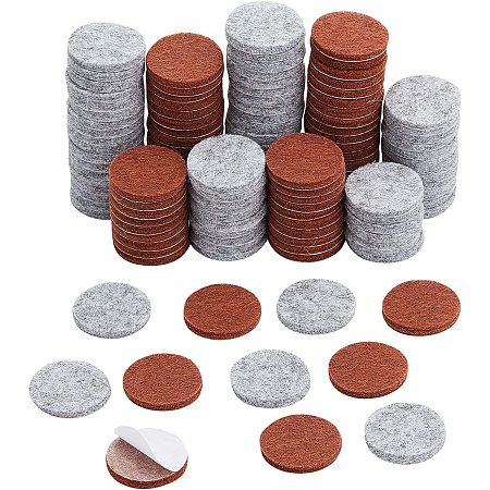 GORGECRAFT 160Pcs 2 Colors Furniture Felt Pads Round Self Adhesive Feet Chair Leg Pads Gray Brown Hardwoods Anti Scratch Floor Protectors for Chair Table Wardrobe Sofa Tile Floor Reduce Noise