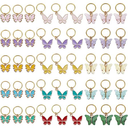 NBEADS 45 Pcs Butterfly Stitch Markers, Crochet Stitch Marker Charms Removable Stitch Marker Butterfly Braid Clips Dreadlock Accessories for Knitting Weaving Sewing Accessories Braids Decoration