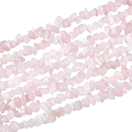 Arricraft 5~8mm Nature Chip Stone Beads, Natural Rose Quartz Beads, Gemstone Loose Beads for Bracelet Necklace Jewelry Making(4 Strands)