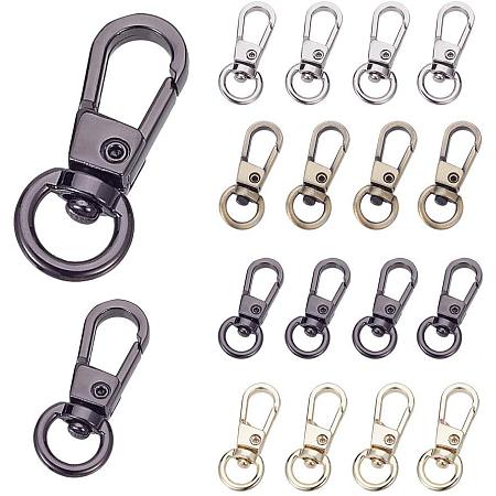 PandaHall Elite 24 pcs 4 Colors Alloy Swivel Trigger Lobster Claw Clasps 360°Swivel Trigger Snap Hooks for Keychain Key Rings Jewelry Finding Making Handbag Chain Buckles Bag Belting Connector